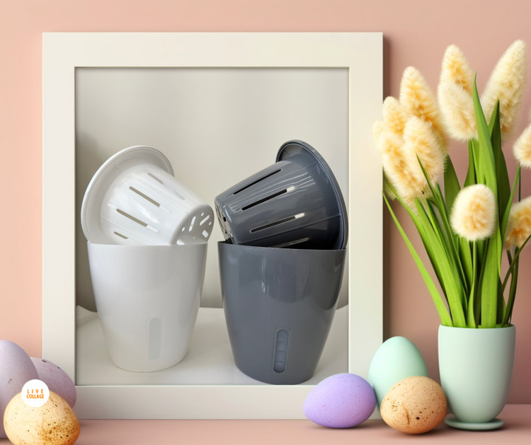 گلدان دوجداره هیدروپونیک راما سایز ۱۴